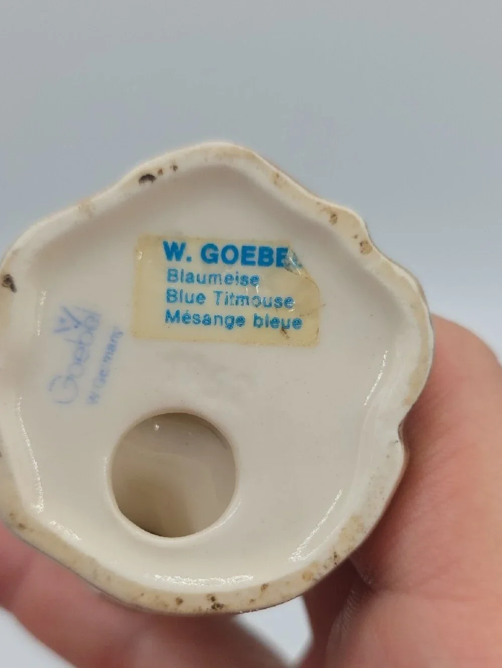 Goebel Blue and Yellow Ceramic Titmouse Figurine